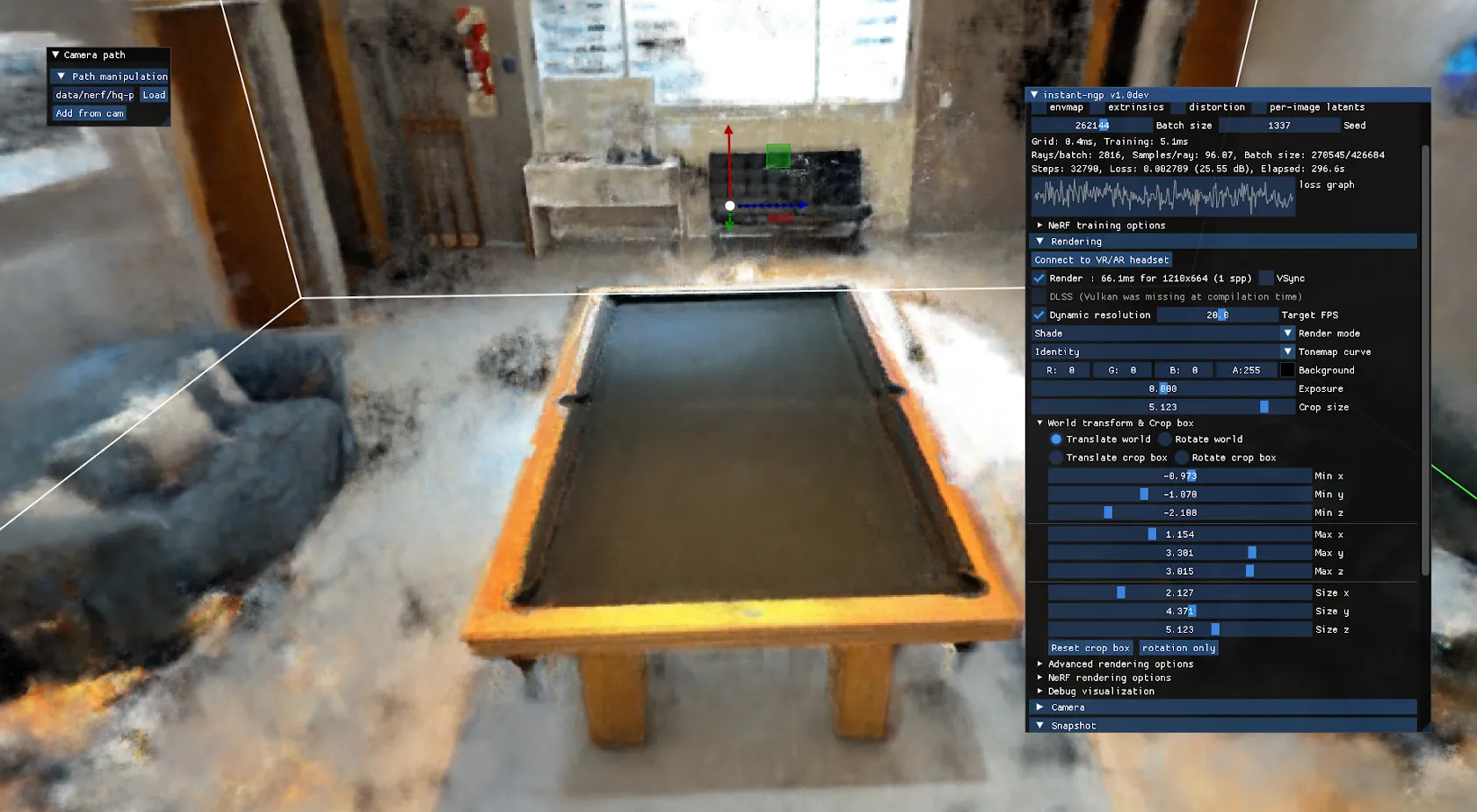 Pool table instant-ngp NeRF